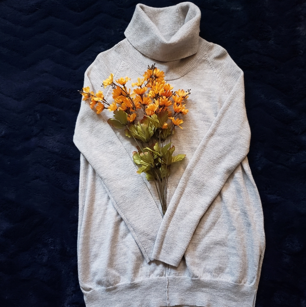 Gray cowl neck sweater